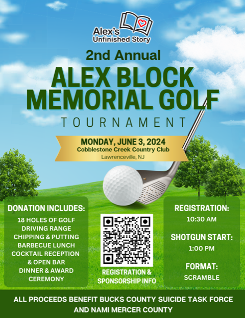 Alex Block 2nd Annual Golf Tournament Flyer
