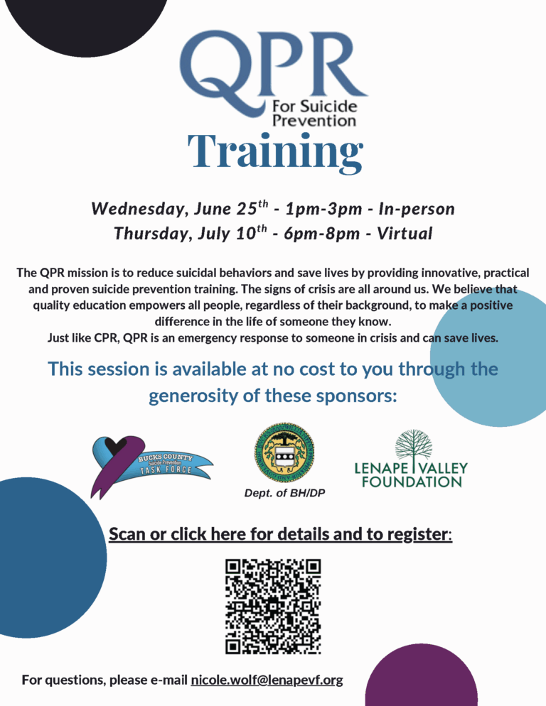 Suicide prevention QPR training summer of 2025